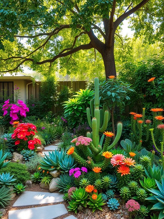 diverse desert plant collection