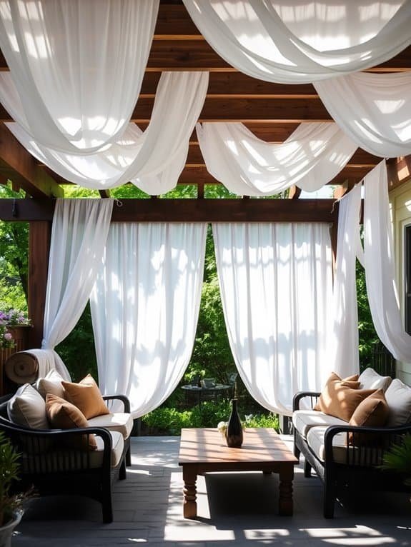 draped pergolas for shade