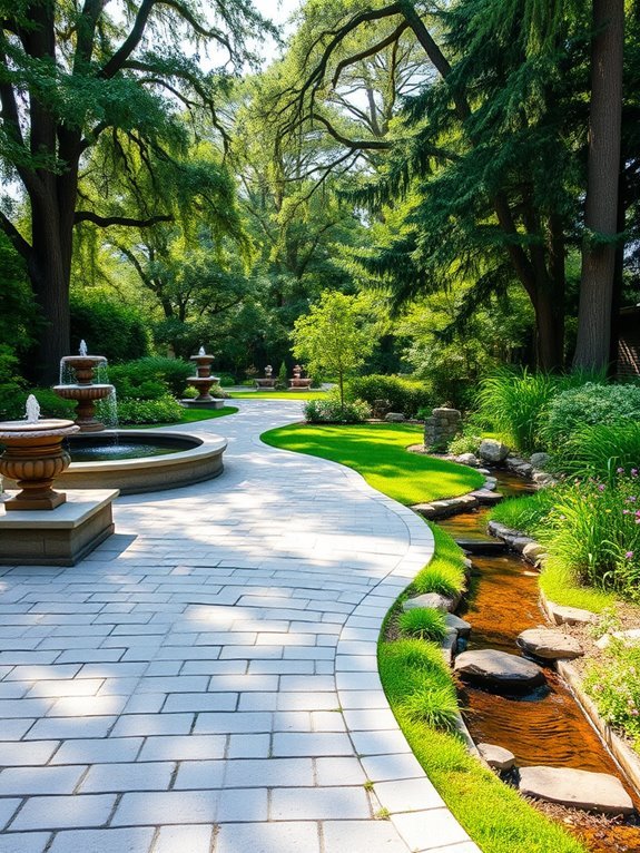 driveway with water elements