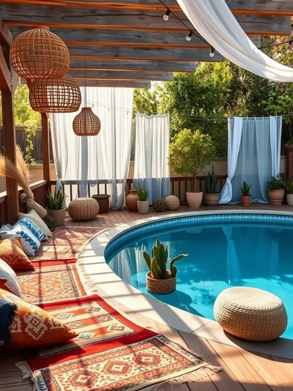 eclectic fabric covered deck
