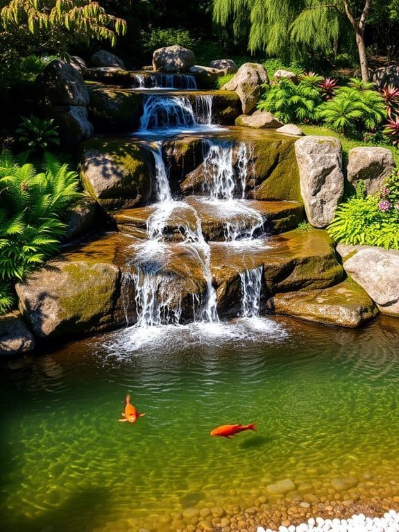 elegant cascading water feature