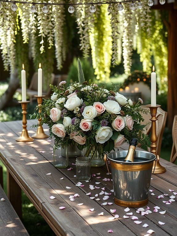 elegant floral arrangements displayed