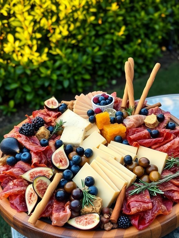 elegant meat and cheese platters