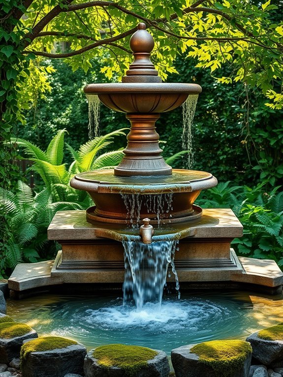 elegant multi level water feature