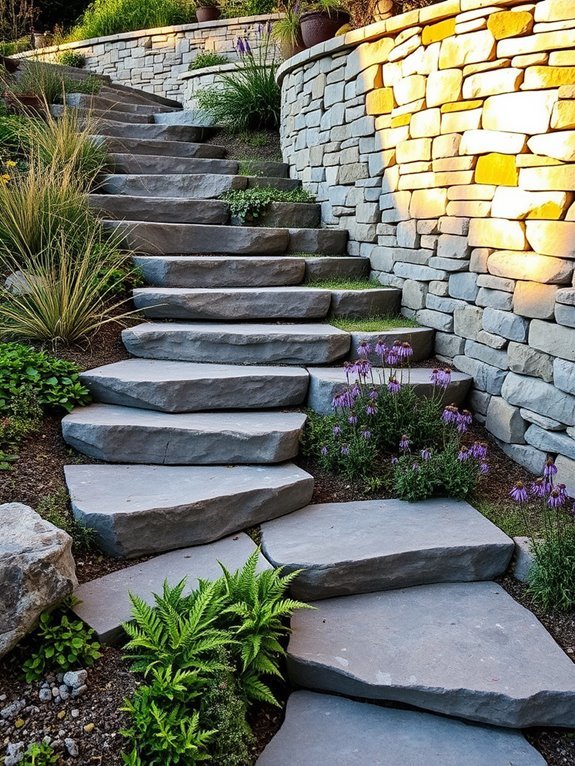 elegant natural stone steps