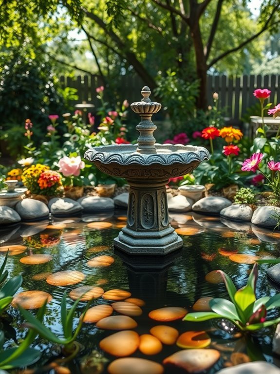 elegant outdoor avian fountains