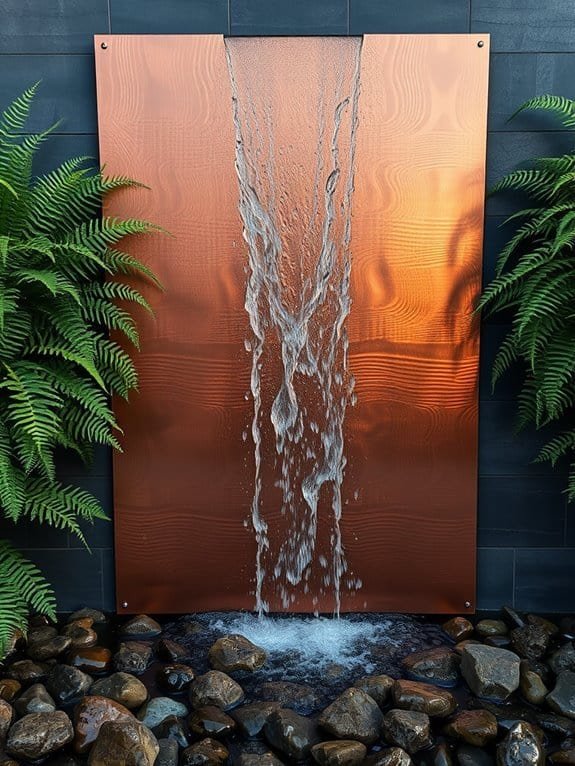 elegant wall mounted waterfall feature