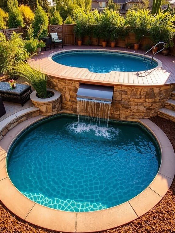 elevated and sunken pools