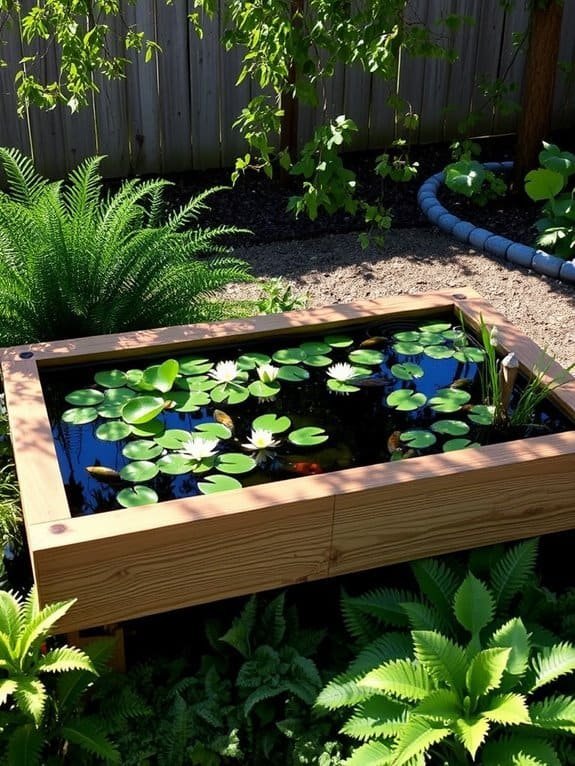 elevated garden water feature