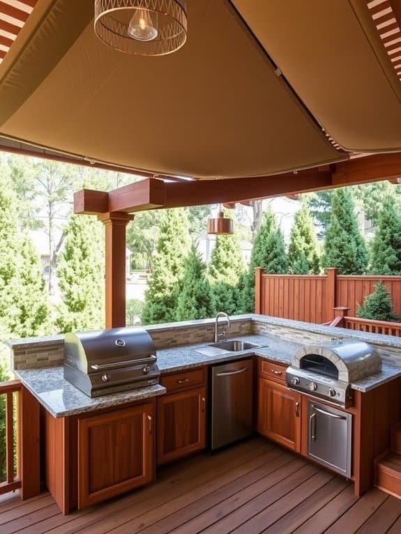 elevated outdoor cooking space