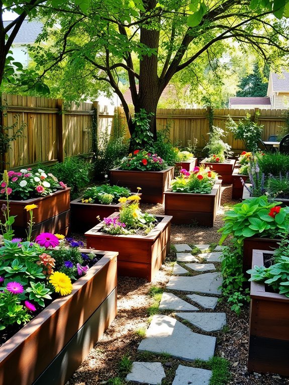 elevated planting soil containers