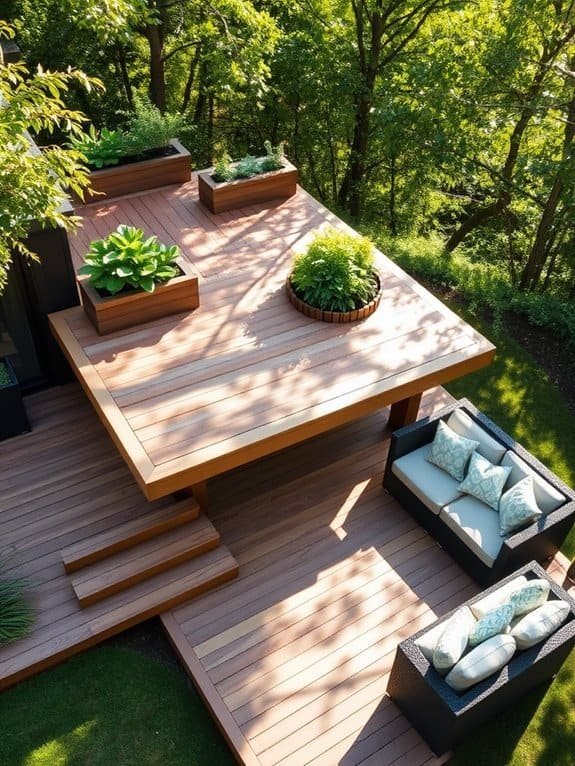 elevated tiered outdoor platform