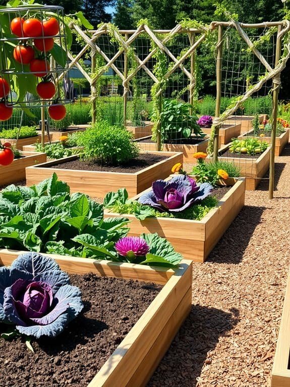 elevated vegetable planting spaces