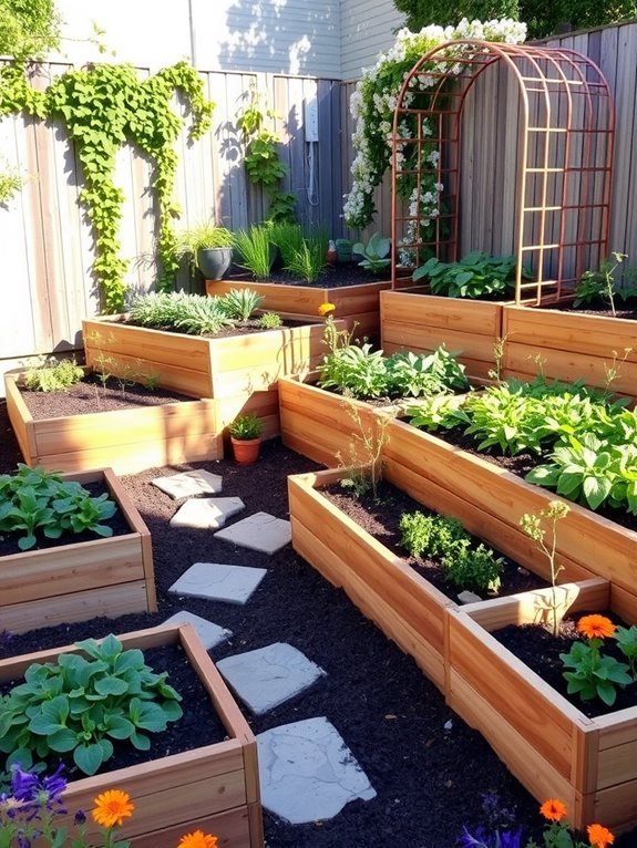 elevated vegetable planting structures