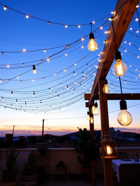 enchanting rooftop light display