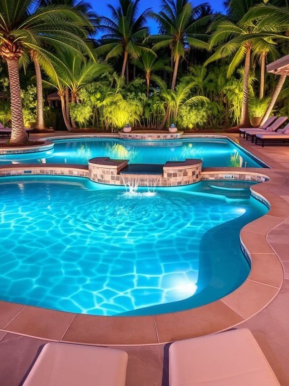 evening relaxation by pool