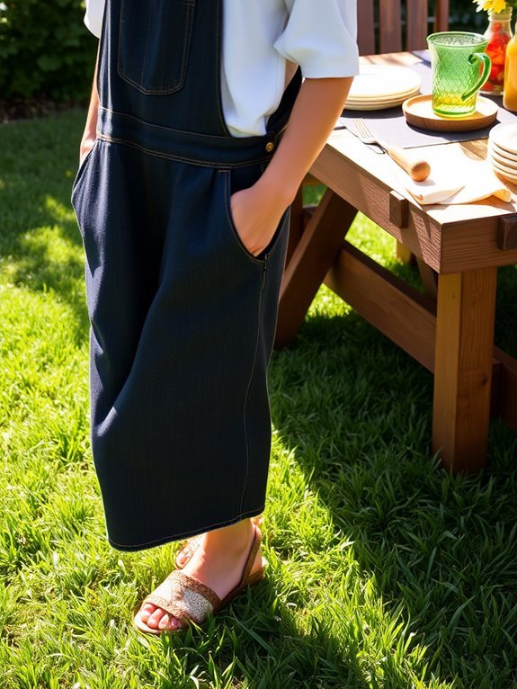 fashionable denim jumpsuit attire