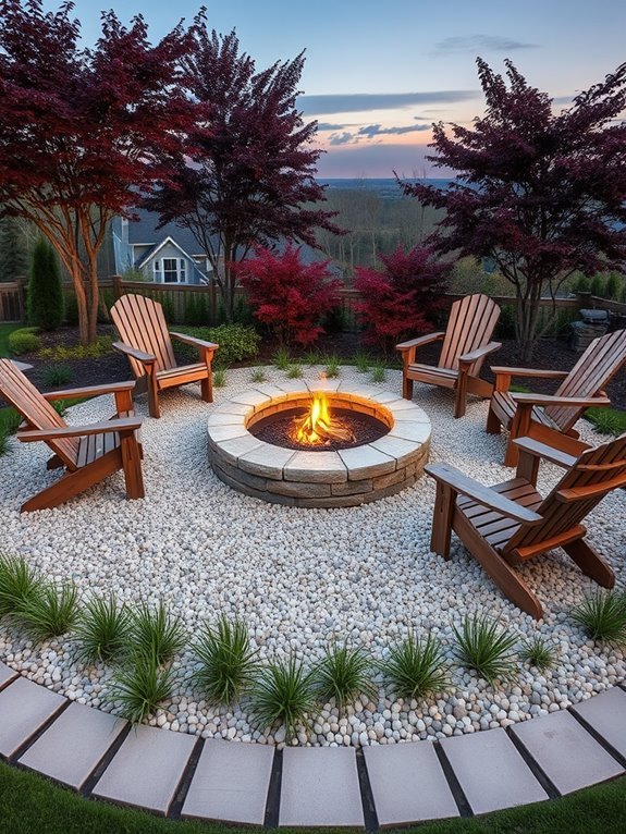 fire pit gravel landscaping