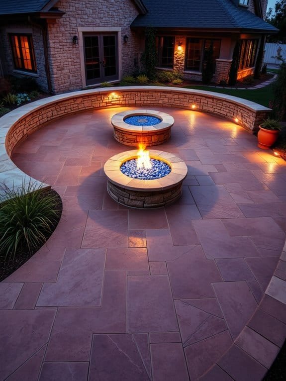 fireplace on concrete patio