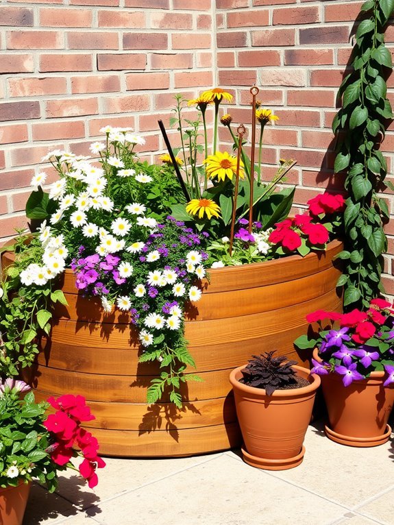 flower beds in containers