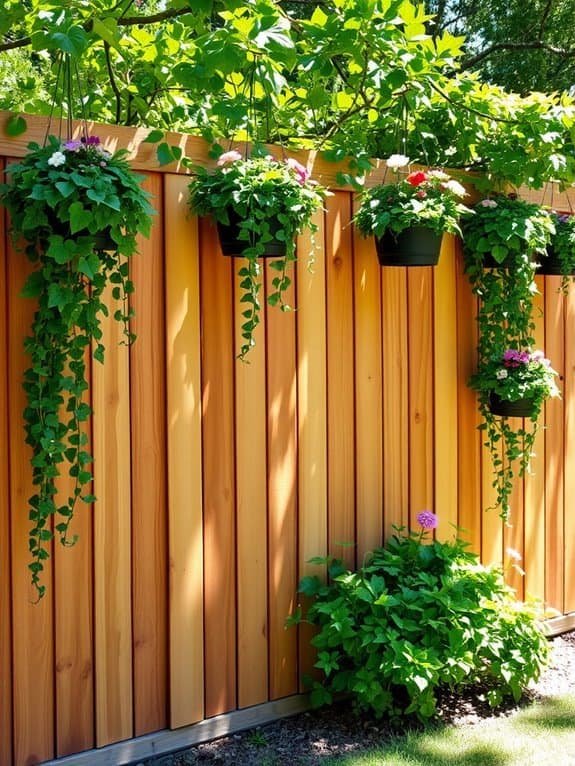 garden fence with planters