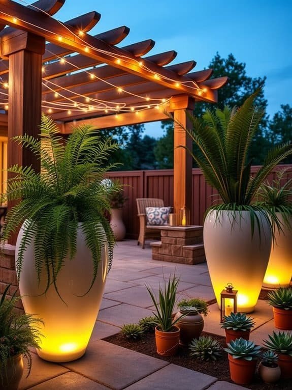 glowing garden containers