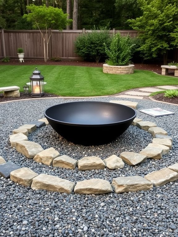 gravel edging for fire pit