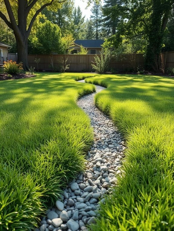 gravel filled drainage channels