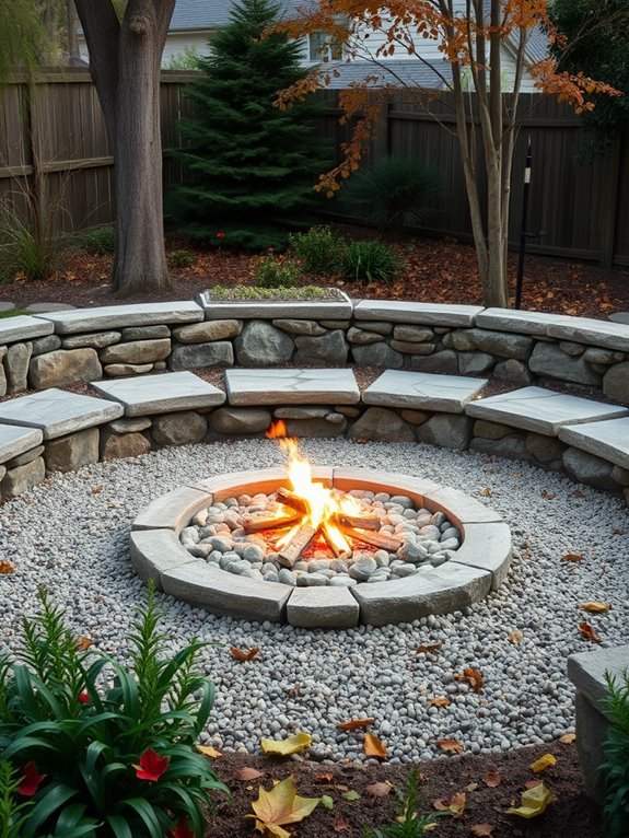 gravel fire pit seating