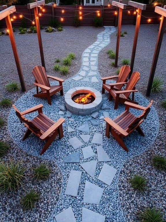 gravel firepit outdoor area