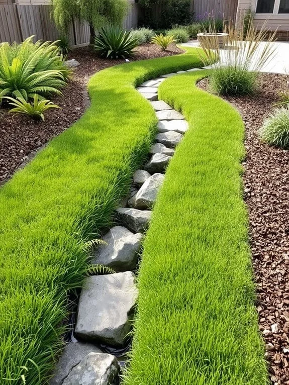 green drainage landscape feature