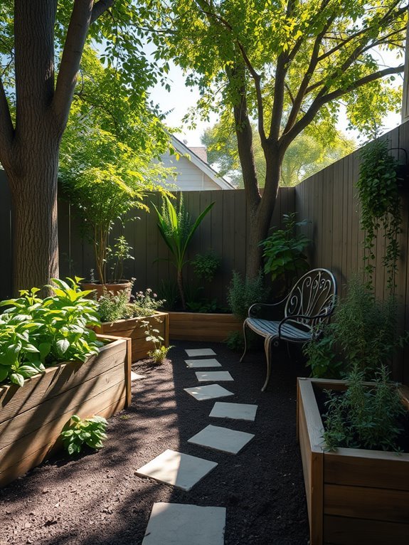 herb cultivation in corner