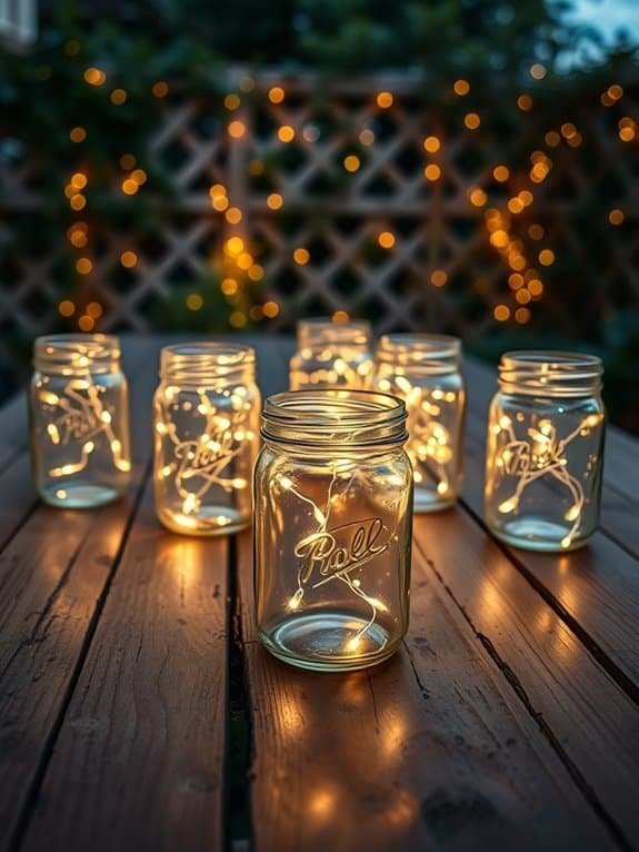 illuminated decorative glass jars