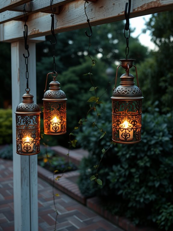 illuminated decorative lanterns hanging