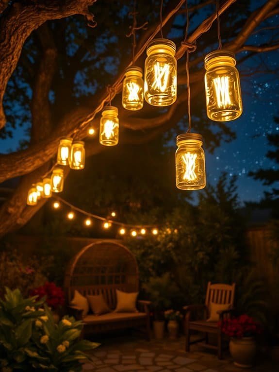 illuminated hanging jar lights