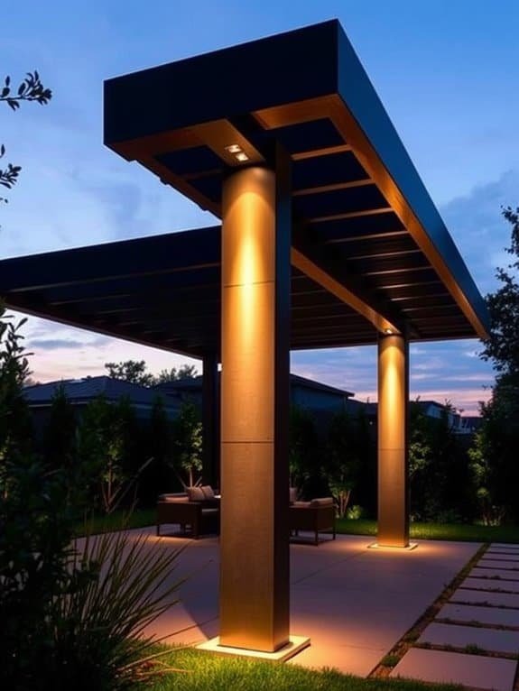 illuminated outdoor pergola design