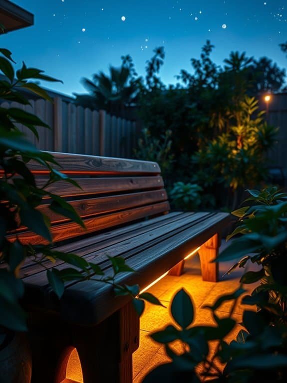 illuminated space beneath counters