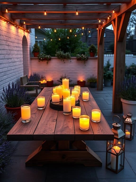 illuminated tables with candles