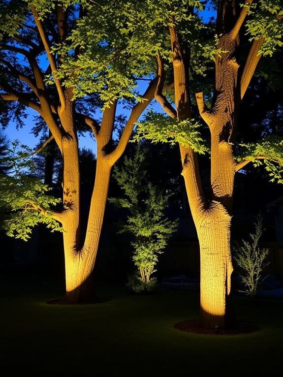 illuminated tree landscaping design