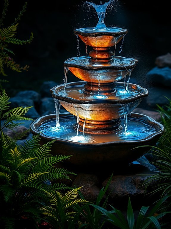 illuminated water feature design