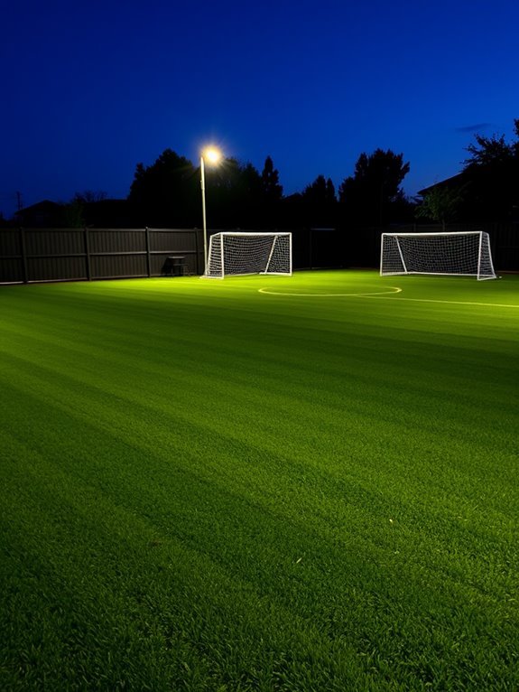 illuminating soccer field play