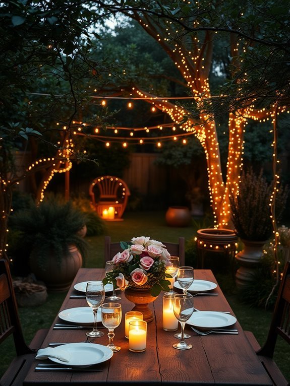 intimate dining with candles