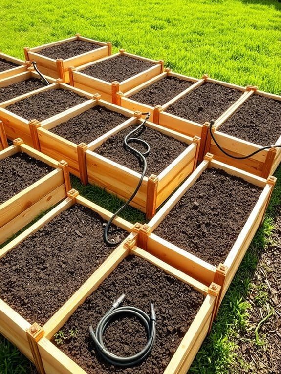 irrigated raised garden beds