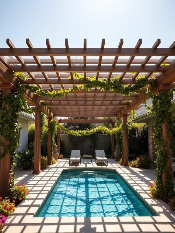 lattice framed outdoor shade design