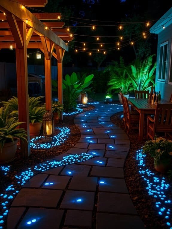 luminescent decorative garden stones