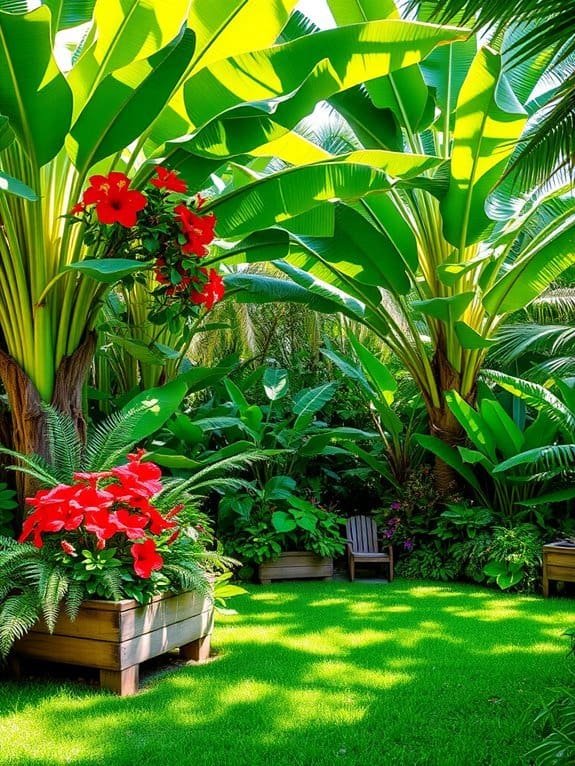 lush colorful tropical foliage