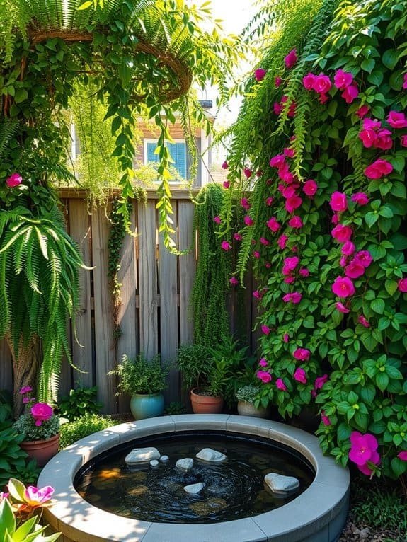 lush colorful wall greenery