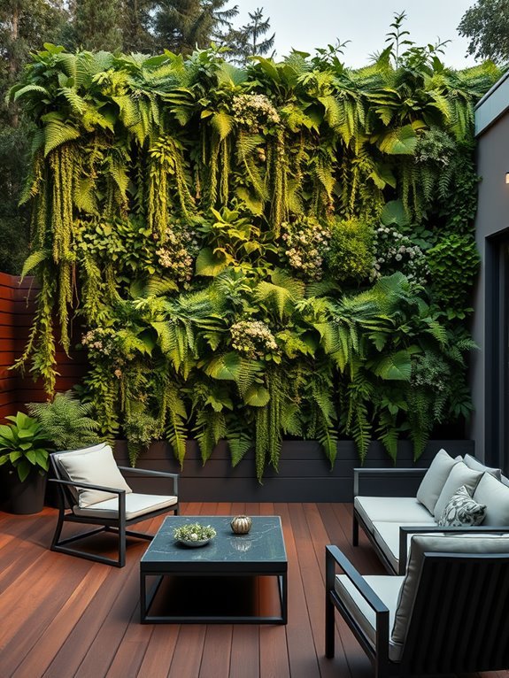 lush greenery on walls