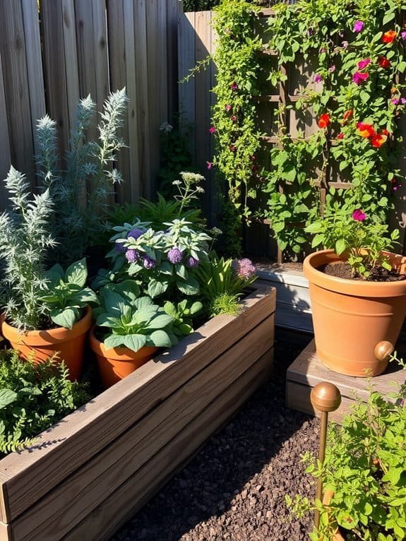 lush thriving herb garden