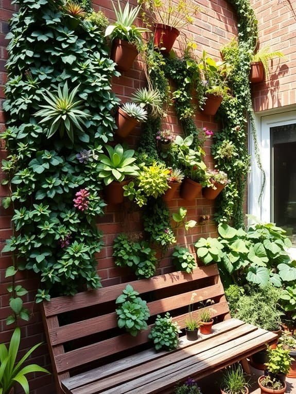 lush urban plant installations